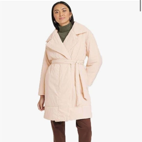 A New Day Cream Puffer Wrap Coat - Picture 1 of 10